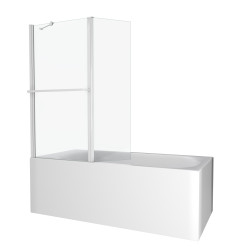 Paroi de bain Ibiza blanc 130 x 104 cm AURLANE