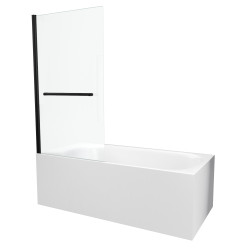 Paroi de bain Prime noir mat 150x85cm | AURLANE