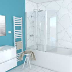 Paroi de bain volets blanc 130x120 – Élégance et Praticité | AURLANE Paroi de bain volets blanc 130x120 – Élégance et Praticité | AURLANE
