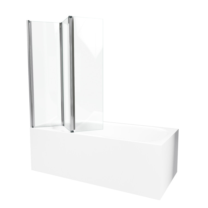 Paroi de bain volets chrome 130x120 – Élégance et Praticité | AURLANE