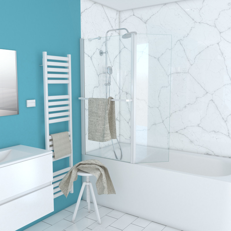 Paroi de bain Ibiza 130x104cm – Design & Pratique | AURLANE Paroi de bain Ibiza 130x104cm – Design & Pratique | AURLANE
