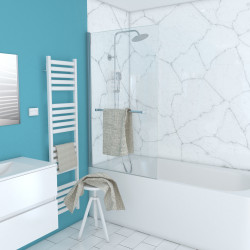 Paroi de bain Prime chromé 150x85cm | AURLANE