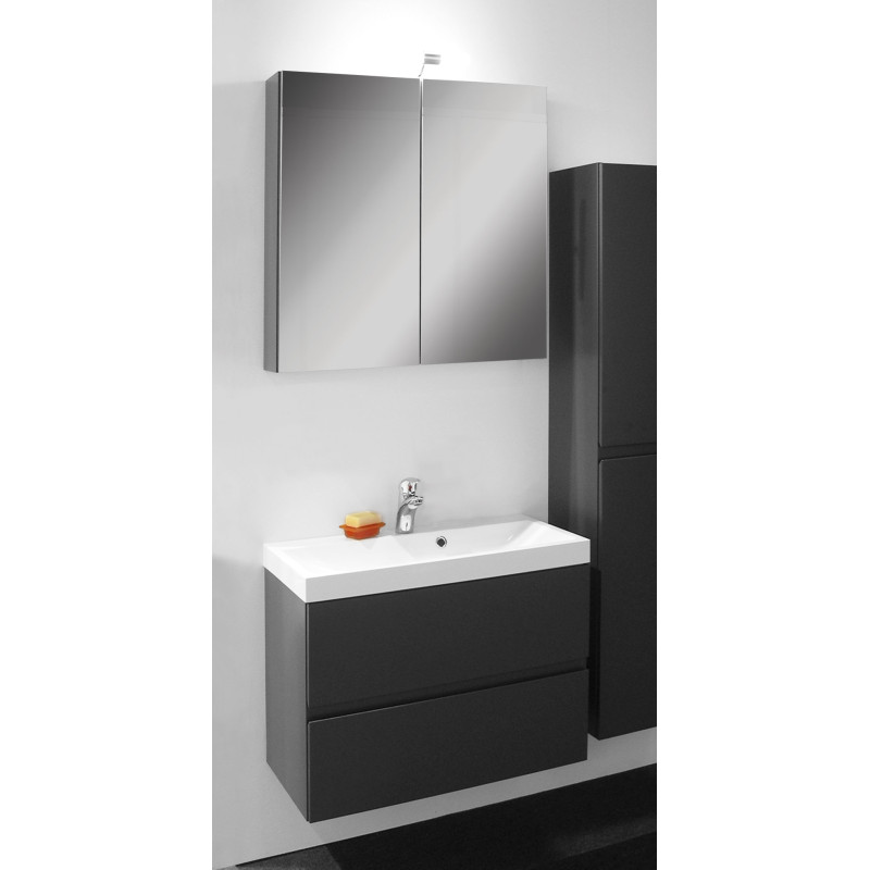 Ensemble de salle bain Roxanne avec armoire de toilette 60 cm anthracite VAN MARCKE