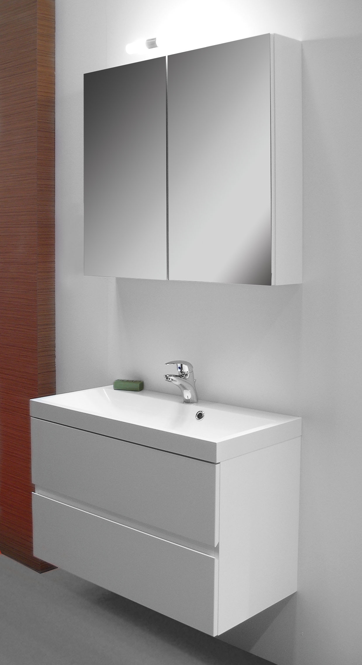Ensemble De Salle Bain Roxanne Avec Armoire De Toilette 80 Cm Blanc Van Marcke