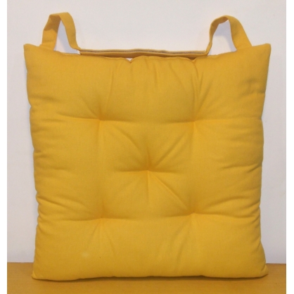 Galette de chaise matelassée jaune Jaya 40 x 40 cm INVENTIV