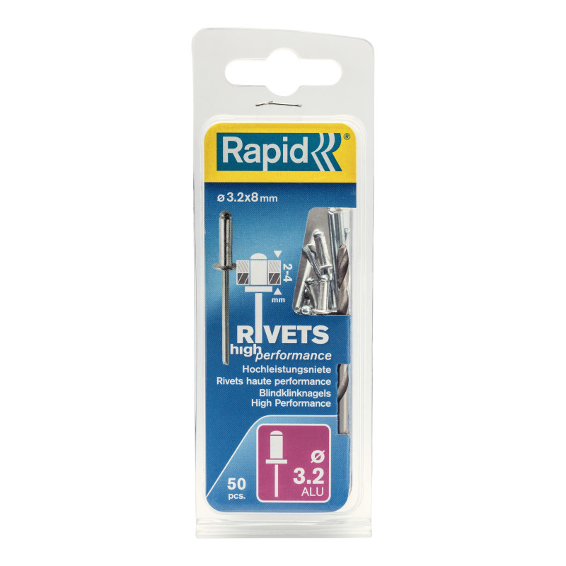 Set de rivets Ø 3,2 x 8 mm 50 pièces RAPID