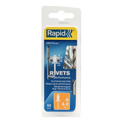 Set de rivets Ø 4 x 14 mm 50 pièces RAPID – Fixation solide | RAPID