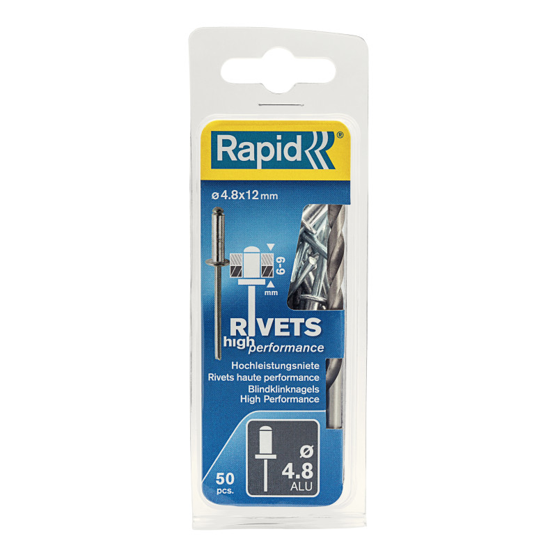 Set de rivets Ø 4,8 x 12 mm 50 pièces RAPID