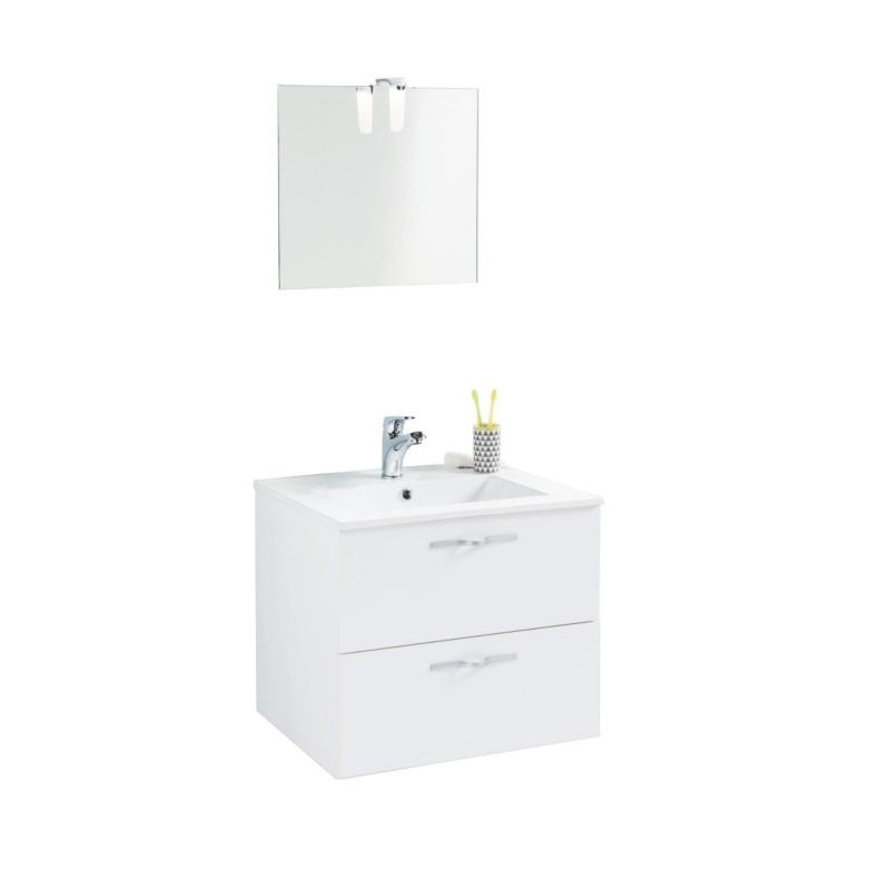 Meuble De Salle De Bain A Suspendre Tadao Blanc 60 Cm