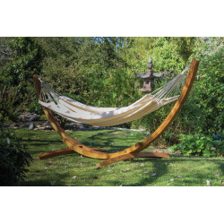Hamac avec support en mélèze 310 x 120 cm - Confort et Style | PROLOISIRS