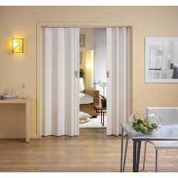 Porte accordéon Spacy Blanc Cérusé – Gain de place | GROSFILLEX Porte accordéon Spacy Blanc Cérusé – Gain de place | GROSFILLEX