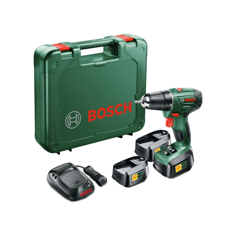 Coffret perceuse-visseuse PSR 1800 avec 3 batteries BOSCH