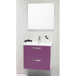 Façade de meuble de salle bain Mixy aubergine 60 cm 2 pièces