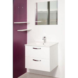 Façade de meuble de salle bain Mixy blanc laqué 60 cm 2 pièces