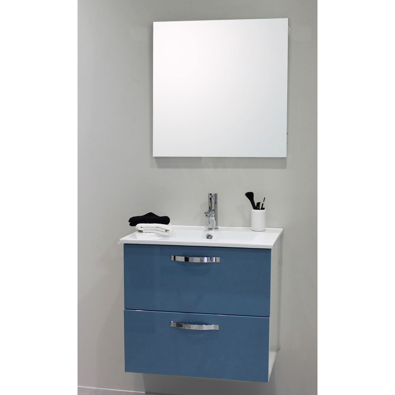 Façade de meuble de salle bain Mixy bleu 60 cm 2 pièces