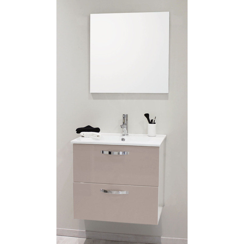 Façade de meuble de salle bain Mixy sable 60 cm 2 pièces