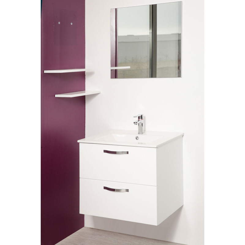 Façade de meuble de salle bain Mixy blanc 80 cm 2 pièces