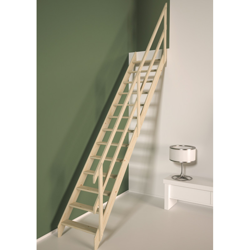 Escalier de meunier avec rampe en bois Cottage Junior 280 x 65 cm SOGEM