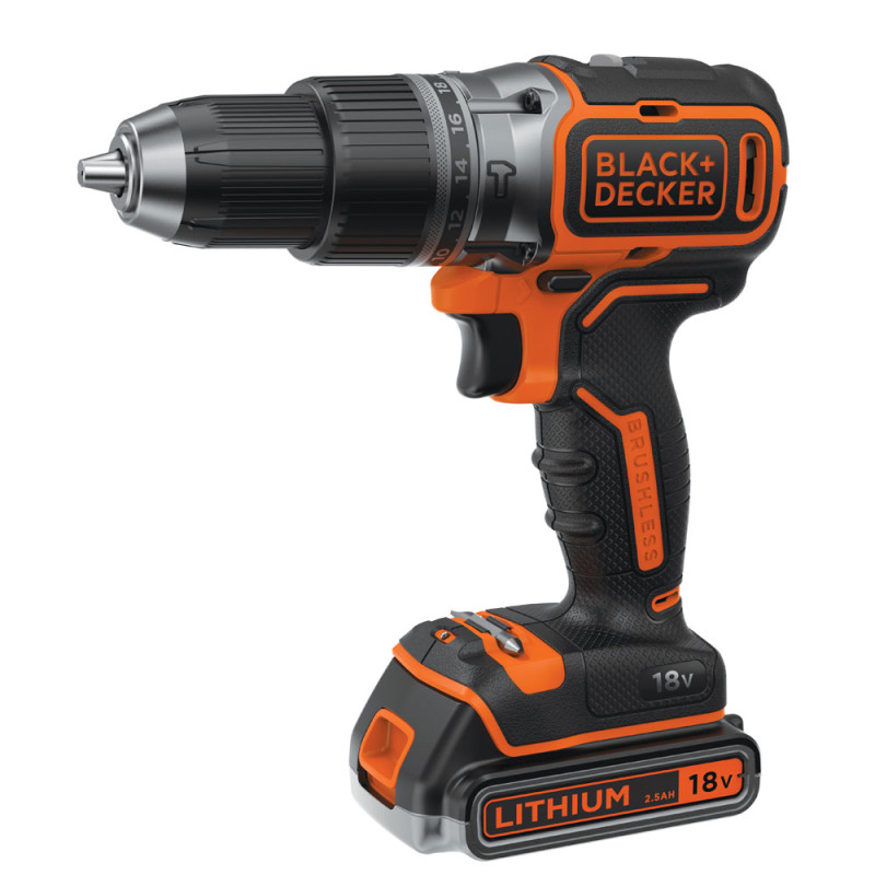 Perceuse à percussion sur batterie Brushless 18 V BLACK+DECKER