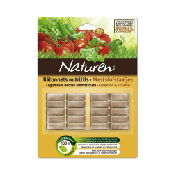 Bâtonnet d'engrais organique pour légumes et herbes aromatiques 20 pièces NATUREN