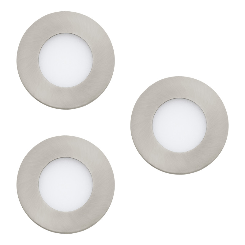 Spot à encastrer LED Fueva 1 nickel mat Ø 8,5 cm 3 x 2,7 W EGLO