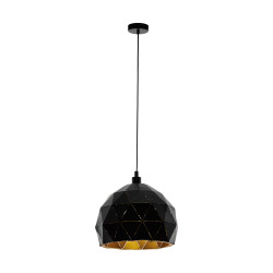 Suspension Roccaforte noire Ø 30 cm E27 60 W EGLO