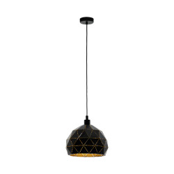 Suspension Roccaforte noire Ø 40 cm E27 60 W EGLO