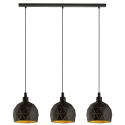 Suspension Roccaforte noire E14 3 x 40 W EGLO