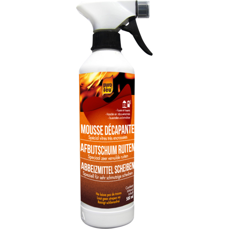 Mousse décapante pour vitres d'inserts 500 ml PYROFEU