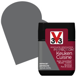 Peinture de rénovation pour cuisine Anthracite satin 75 ml V33