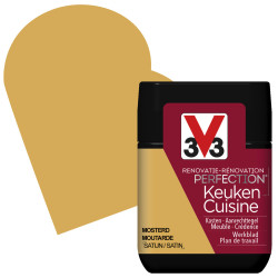 Peinture de rénovation pour cuisine Moutarde satin 75 ml V33