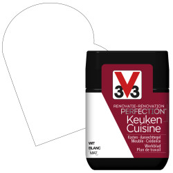 Peinture de rénovation pour cuisine Blanc mat 75 ml V33