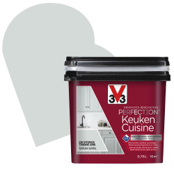 Peinture Rénovation Cuisine Tendre Gris Satin 0,75L – Facile à appliquer | V33