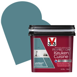 Peinture Rénovation Cuisine Bleu Lagon Satin 0,75L V33 – Éclat Durable | V33