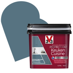 Peinture Rénovation Cuisine Bleu Pétrole Satin 0,75L | V33
