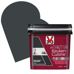 Peinture Rénovation Cuisine Noir Smoky Mat 0,75L V33 – Aspect Velouté | V33