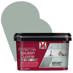 Peinture de rénovation pour cuisine Vert Agave satin 2 L V33