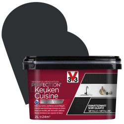 Peinture de rénovation pour cuisine Noir Quartz métallisé 2 L V33