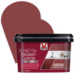 Peinture de rénovation pour cuisine Rouge Exquis satin 2 L V33