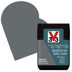 Peinture de rénovation pour salle de bain Anthracite satin 75 ml V33