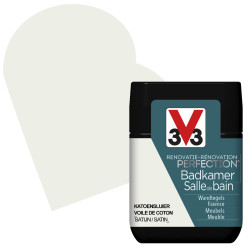 Peinture de rénovation pour salle de bain Voile de Coton satin 0,75 L V33