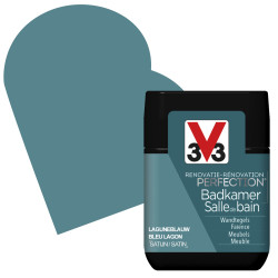 Peinture Salle de Bain Bleu Lagon Satin 0,75L – Rénovez Facilement | V33