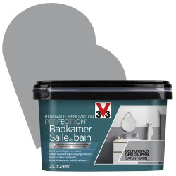 Peinture Rénovation Salle de Bain Gris Dauphin Satin | V33
