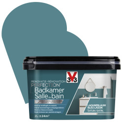 Peinture Rénovation Salle de Bain Bleu Lagon Satin | V33