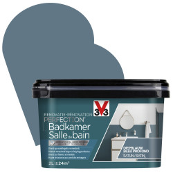 Peinture Rénovation Salle de Bain Bleu Profond Satin | V33
