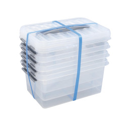 Box de rangement Q-Line transparent 6 L 4 pièces