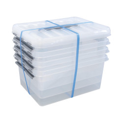 Box de rangement Q-Line transparent 15 L 4 pièces