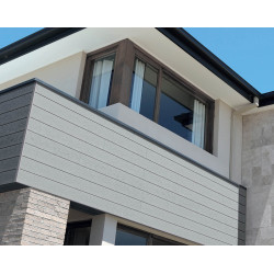 Lambris extérieur gris crème en PVC 240 x 18,5 x 0,6 cm 6 pièces DUMACLIN Lambris extérieur gris crème en PVC 240 x 18,5 x 0,6 cm 6 pièces DUMACLIN