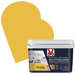 Peinture de rénovation multi-supports Jaune Tournesol satin 0,5 L V33