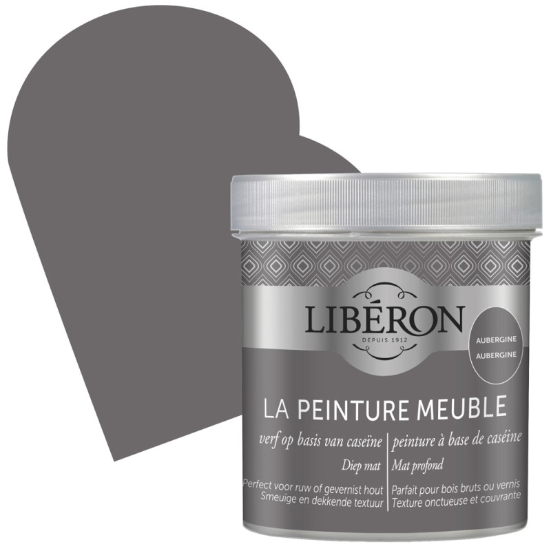 Peinture pour meubles à base de caséine Aubergine 0,5 L LIBERON